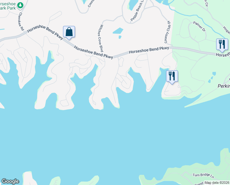 map of restaurants, bars, coffee shops, grocery stores, and more near Hwy Hh in Village of Four Seasons