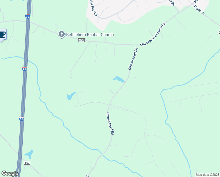 map of restaurants, bars, coffee shops, grocery stores, and more near 8306 Church Pond Road in Fredericksburg