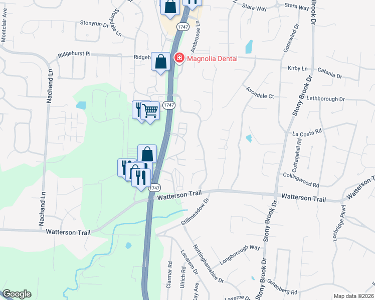 map of restaurants, bars, coffee shops, grocery stores, and more near 9401 Hurstbourne Crossing Drive in Louisville