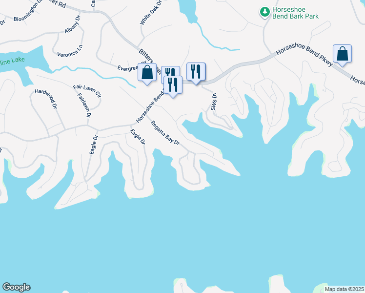 map of restaurants, bars, coffee shops, grocery stores, and more near 488 Regatta Bay Drive in Lake Ozark