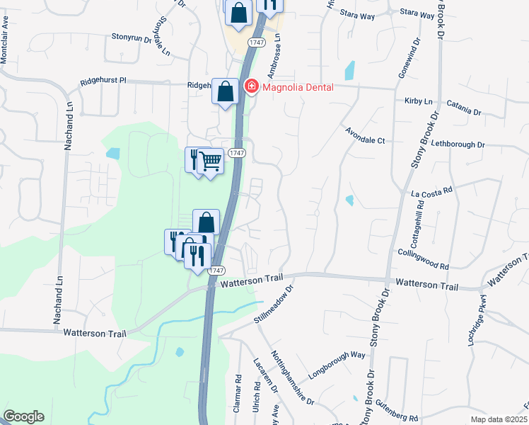map of restaurants, bars, coffee shops, grocery stores, and more near 9401 Hurstbourne Crossing Drive in Louisville