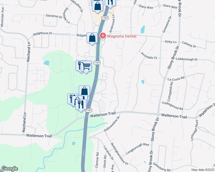map of restaurants, bars, coffee shops, grocery stores, and more near 9401 Hurstbourne Crossing Drive in Louisville