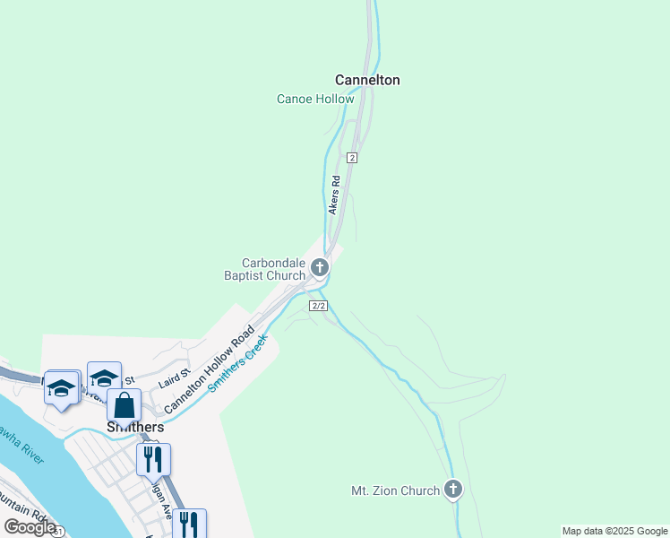 map of restaurants, bars, coffee shops, grocery stores, and more near 49 Mary Lee Lane in Cannelton
