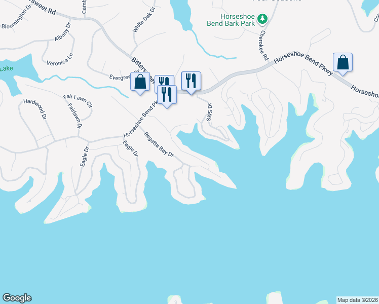 map of restaurants, bars, coffee shops, grocery stores, and more near 277 Bristol Bay Drive in Lake Ozark