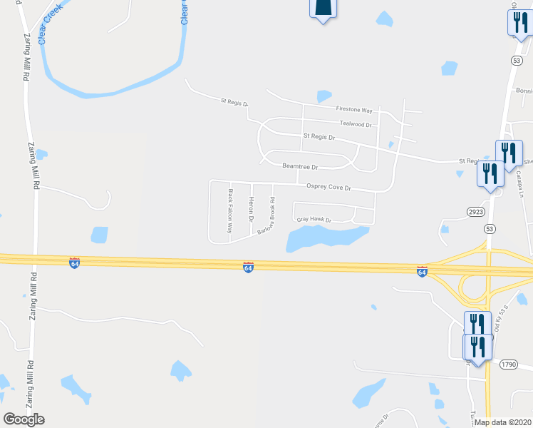 map of restaurants, bars, coffee shops, grocery stores, and more near 3015 Barlows Brook Road in Shelbyville