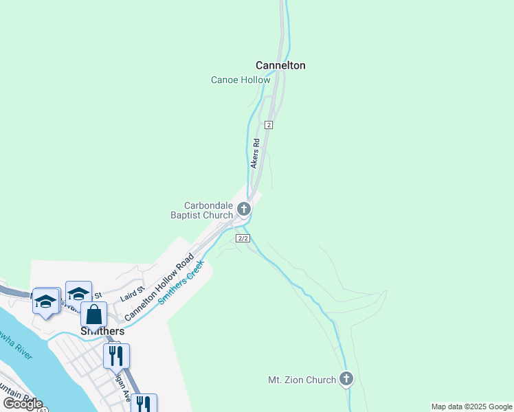 map of restaurants, bars, coffee shops, grocery stores, and more near 49 Mary Lee Lane in Cannelton