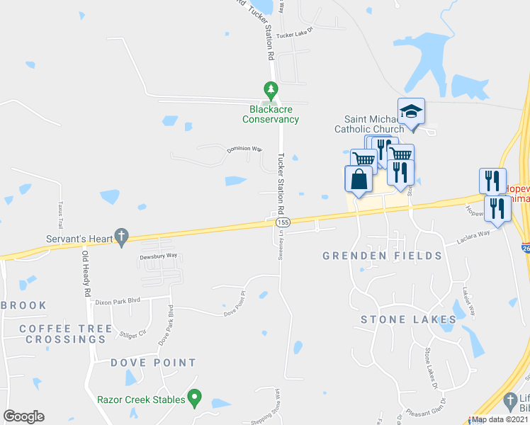 map of restaurants, bars, coffee shops, grocery stores, and more near 12411 Taylorsville Road in Louisville