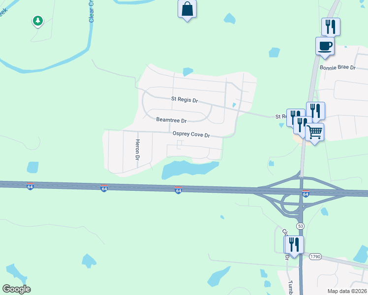 map of restaurants, bars, coffee shops, grocery stores, and more near 169 Gray Hawk Drive in Shelbyville