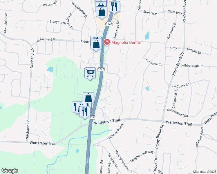map of restaurants, bars, coffee shops, grocery stores, and more near 9300 Hurstbourne Crossing Drive in Louisville