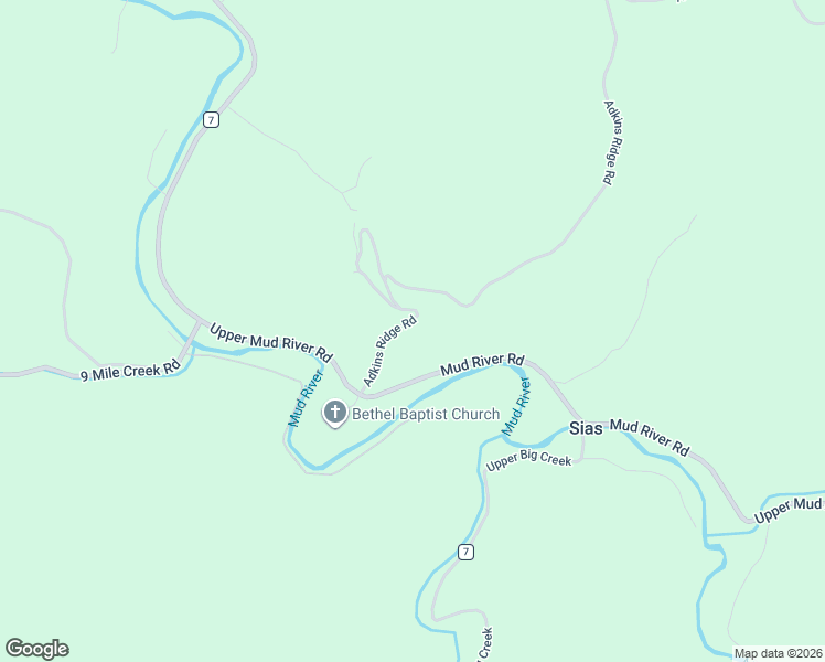 map of restaurants, bars, coffee shops, grocery stores, and more near 46 Adkins Ridge Road in Branchland
