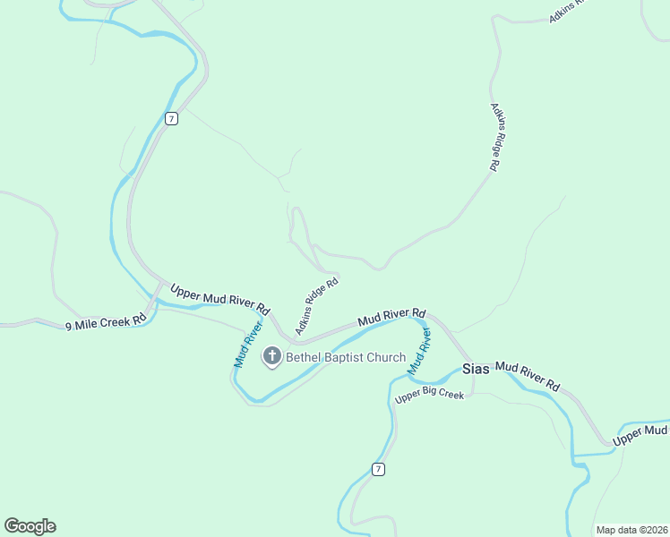 map of restaurants, bars, coffee shops, grocery stores, and more near 46 Adkins Ridge in Branchland