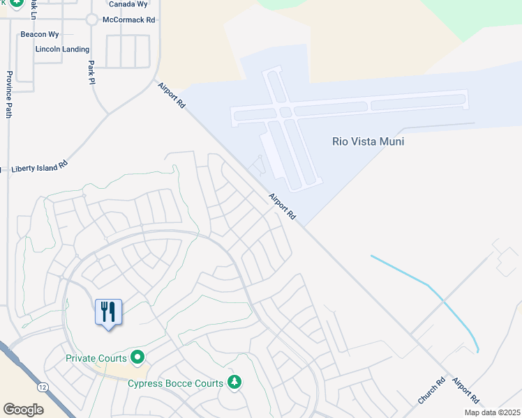 map of restaurants, bars, coffee shops, grocery stores, and more near 812 Riverwood Lane in Rio Vista