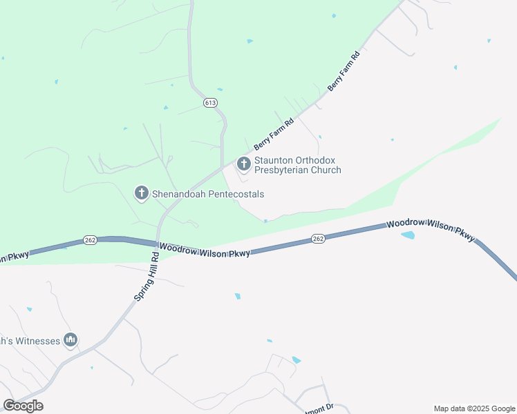 map of restaurants, bars, coffee shops, grocery stores, and more near 2087 Spring Hill Road in Staunton