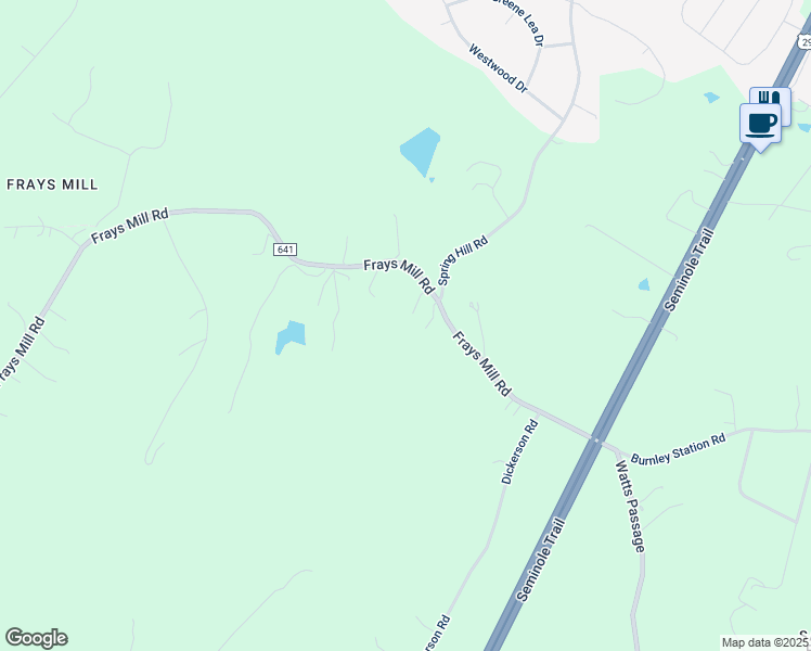 map of restaurants, bars, coffee shops, grocery stores, and more near 2639 Frays Mill Road in Ruckersville