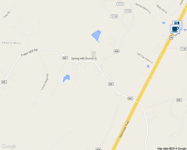 map of restaurants, bars, coffee shops, grocery stores, and more near 2639 Frays Mill Road in Ruckersville