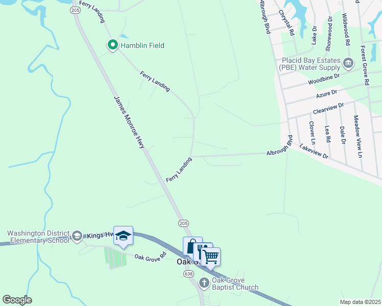 map of restaurants, bars, coffee shops, grocery stores, and more near 10 Albrough Boulevard in Colonial Beach