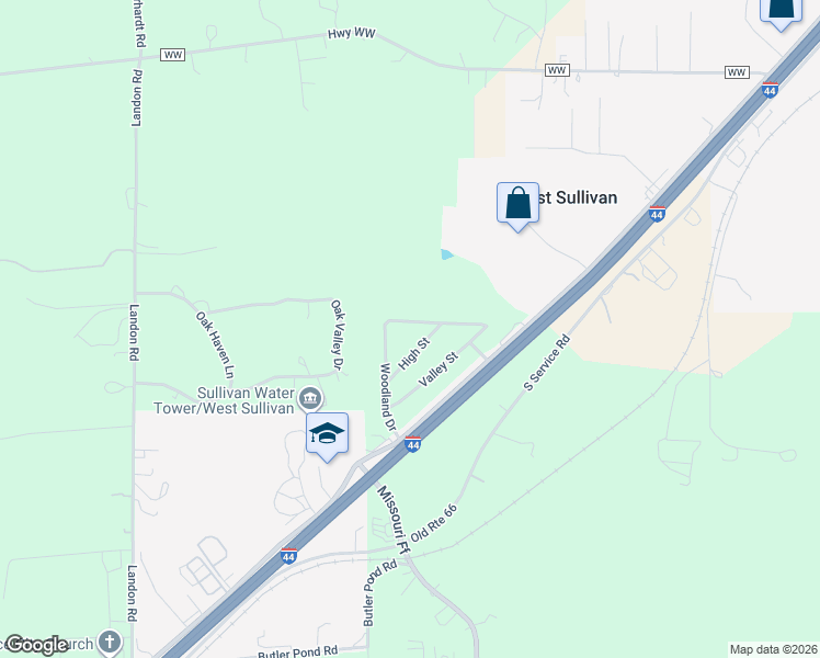 map of restaurants, bars, coffee shops, grocery stores, and more near 4732 High Street in Sullivan
