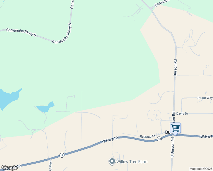 map of restaurants, bars, coffee shops, grocery stores, and more near 4505 4x Ranch Road in Burson