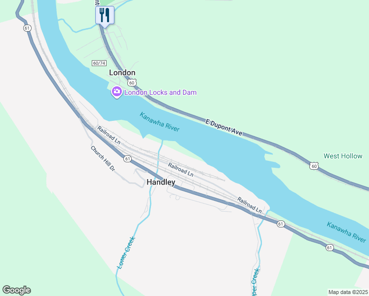 map of restaurants, bars, coffee shops, grocery stores, and more near in Handley