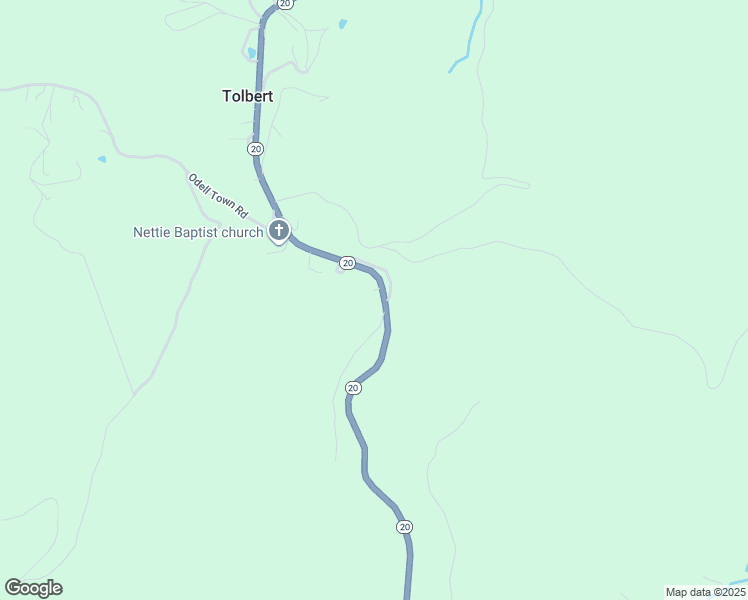 map of restaurants, bars, coffee shops, grocery stores, and more near West Virginia 20 in Leivasy