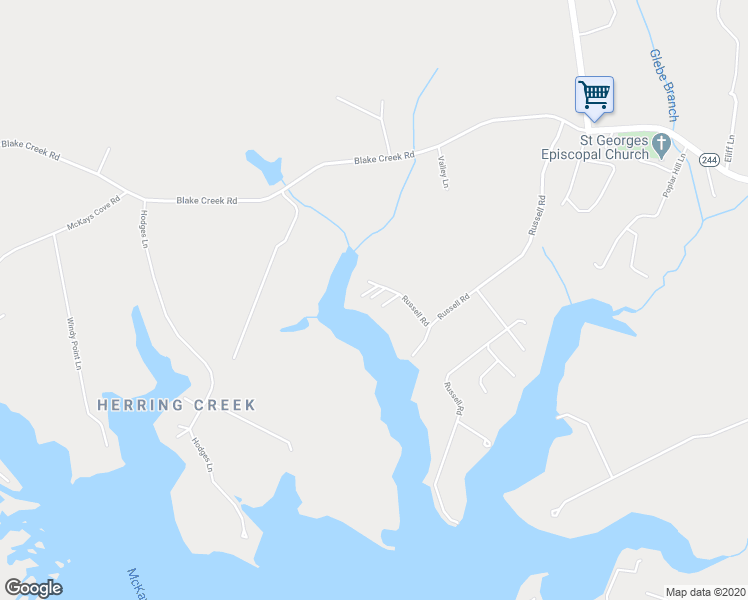 map of restaurants, bars, coffee shops, grocery stores, and more near 18872 Russell Road in Valley Lee