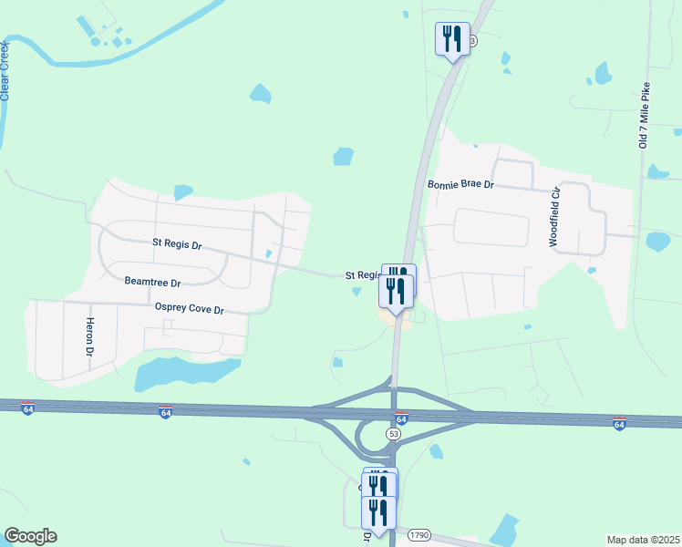 map of restaurants, bars, coffee shops, grocery stores, and more near 2051 Osprey Cove Avenue in Shelbyville