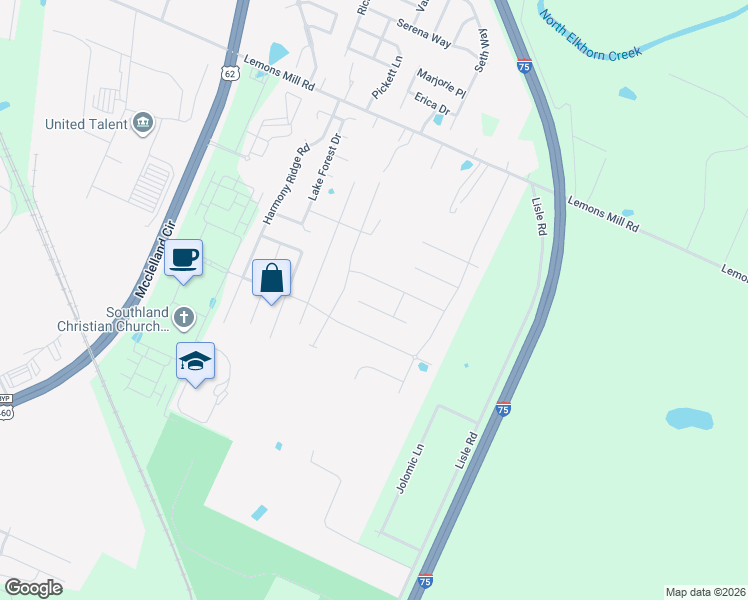 map of restaurants, bars, coffee shops, grocery stores, and more near 123 High Point Drive in Georgetown