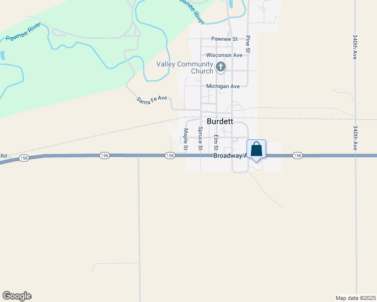 map of restaurants, bars, coffee shops, grocery stores, and more near 101 Broadway Avenue in Burdett