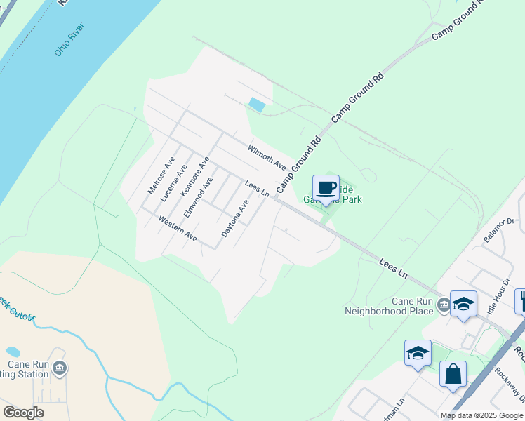 map of restaurants, bars, coffee shops, grocery stores, and more near 6511 Flagler Avenue in Louisville