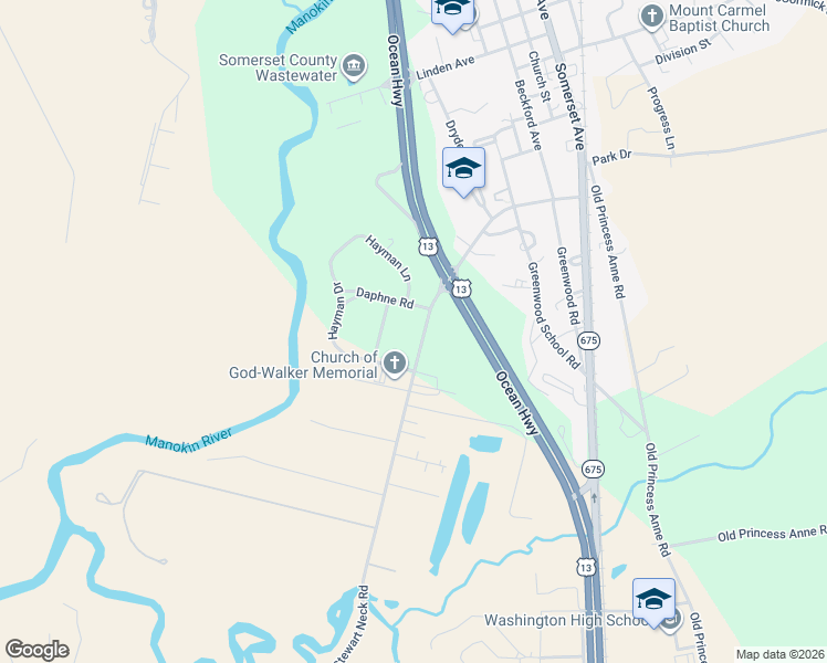 map of restaurants, bars, coffee shops, grocery stores, and more near 11256 Stewart Neck Road in Princess Anne