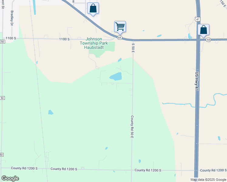map of restaurants, bars, coffee shops, grocery stores, and more near 369 East Hirsch Woods Lane in Haubstadt