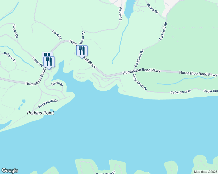 map of restaurants, bars, coffee shops, grocery stores, and more near E Palisades Condo Dr in Lake Ozark