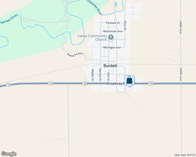 map of restaurants, bars, coffee shops, grocery stores, and more near 101 Broadway Avenue in Burdett