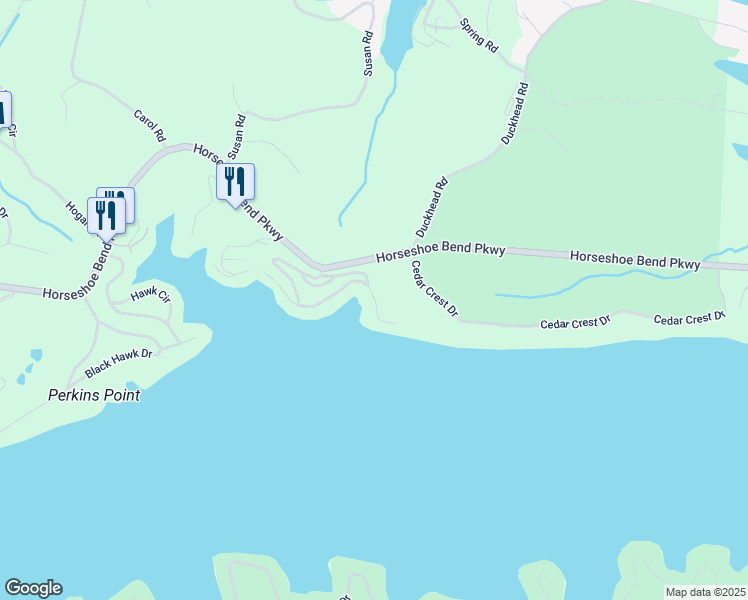 map of restaurants, bars, coffee shops, grocery stores, and more near East Palisades Condo Drive in Lake Ozark