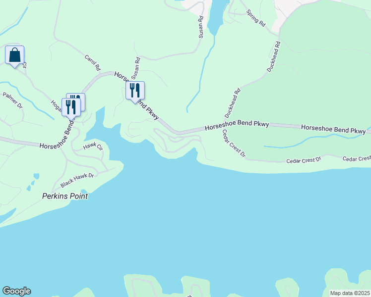 map of restaurants, bars, coffee shops, grocery stores, and more near 354 West Palisades Condo Drive in Lake Ozark