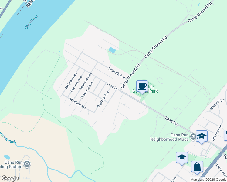 map of restaurants, bars, coffee shops, grocery stores, and more near 6511 Flagler Avenue in Louisville