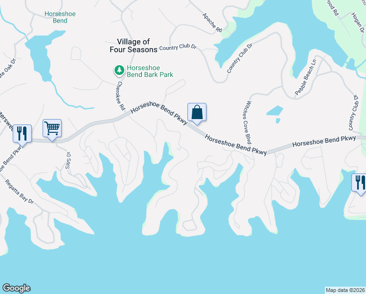 map of restaurants, bars, coffee shops, grocery stores, and more near 57 Regency Cove Dr in Village of Four Seasons