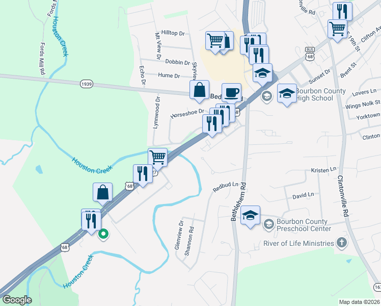 map of restaurants, bars, coffee shops, grocery stores, and more near 34 Parkway Drive in Paris