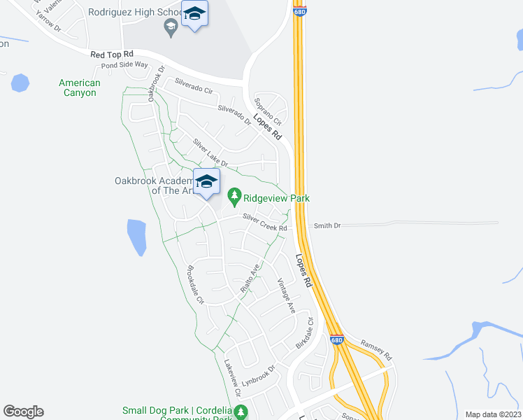 map of restaurants, bars, coffee shops, grocery stores, and more near 760 Greentree Circle in Fairfield