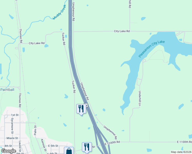 map of restaurants, bars, coffee shops, grocery stores, and more near Umphenour Road in Pleasanton