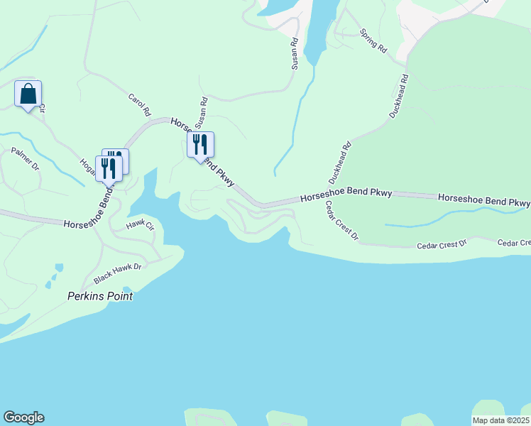 map of restaurants, bars, coffee shops, grocery stores, and more near 354 West Palisades Condo Drive in Lake Ozark