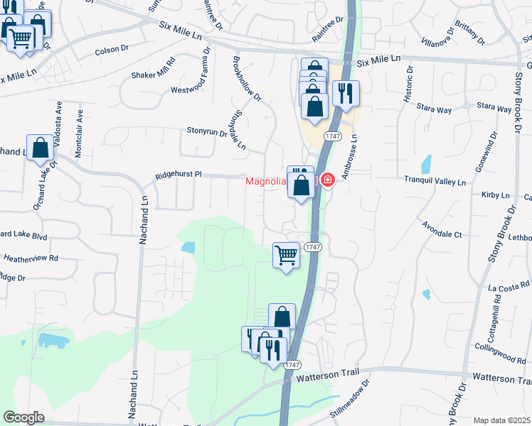 map of restaurants, bars, coffee shops, grocery stores, and more near 3915 Greenhurst Drive in Louisville