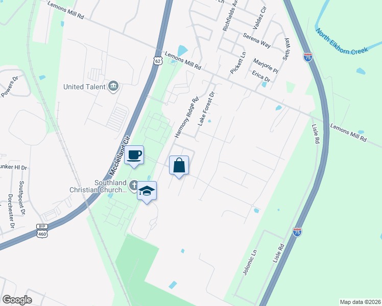 map of restaurants, bars, coffee shops, grocery stores, and more near 118 Placid Drive in Georgetown