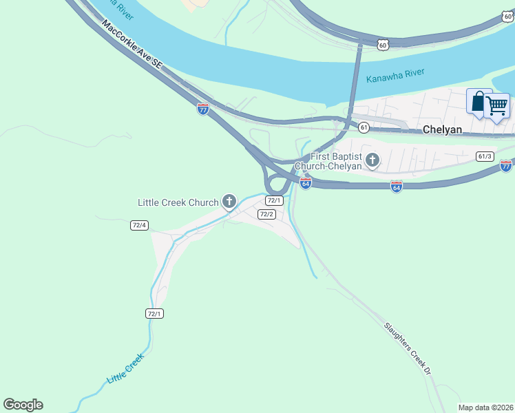 map of restaurants, bars, coffee shops, grocery stores, and more near 19 Westwood Drive in Cabin Creek