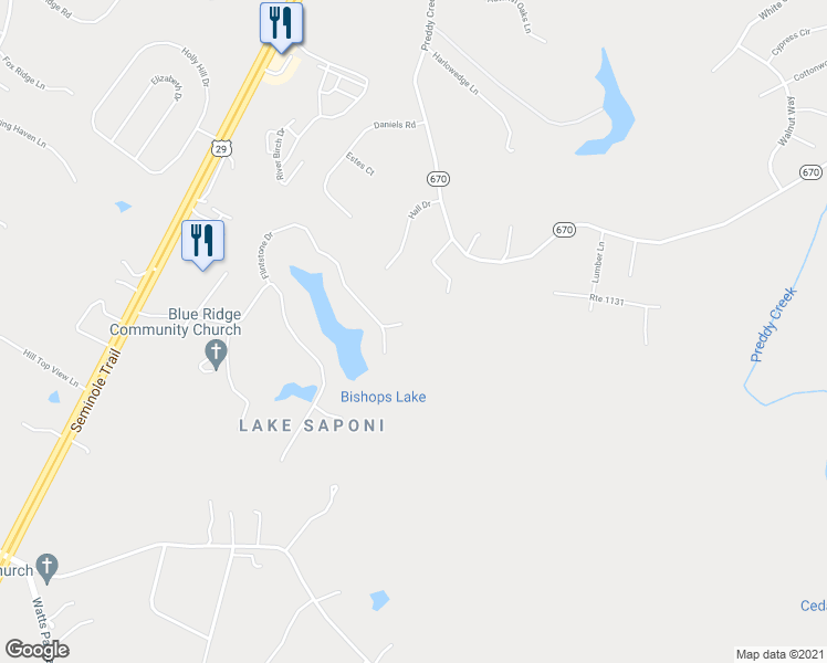 map of restaurants, bars, coffee shops, grocery stores, and more near 44 Flintstone Court in Barboursville