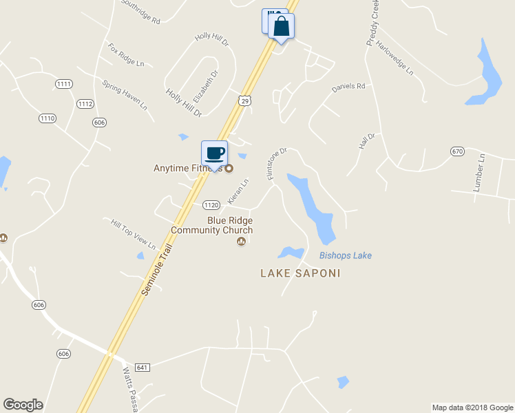 map of restaurants, bars, coffee shops, grocery stores, and more near 223 Lake Saponi Drive in Barboursville