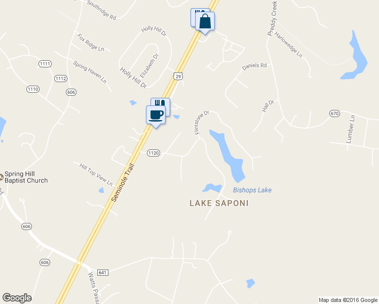 map of restaurants, bars, coffee shops, grocery stores, and more near 232 Lake Saponi Drive in Barboursville