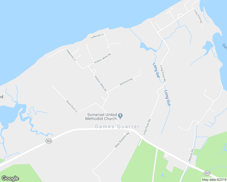 map of restaurants, bars, coffee shops, grocery stores, and more near 24633 McInturff Road in Deal Island Historic District