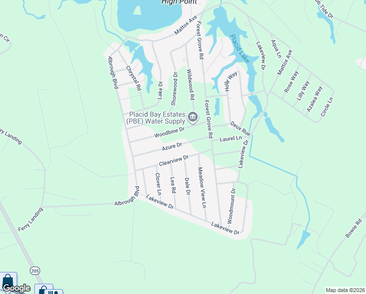 map of restaurants, bars, coffee shops, grocery stores, and more near 240 Azure Drive in Colonial Beach