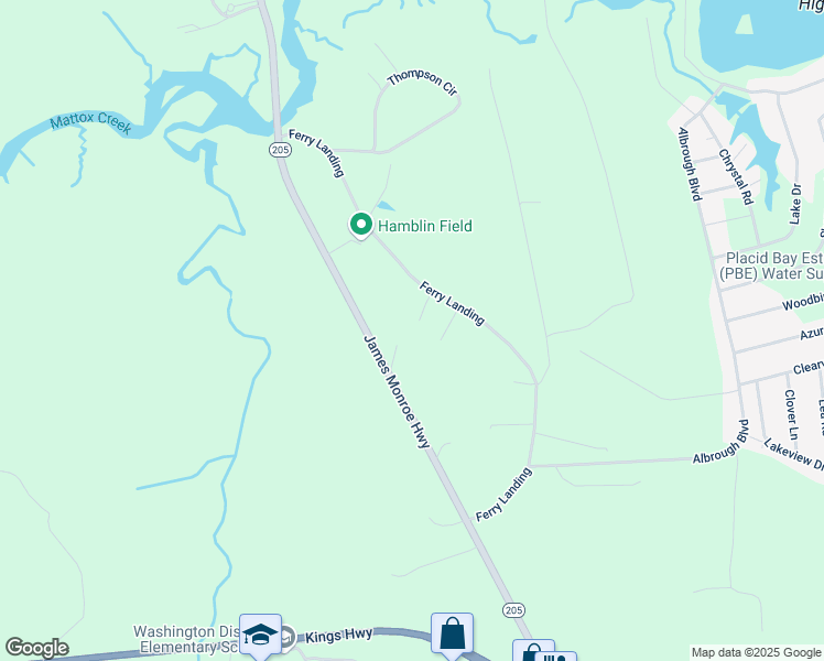 map of restaurants, bars, coffee shops, grocery stores, and more near 659 Ferry Landing in Colonial Beach